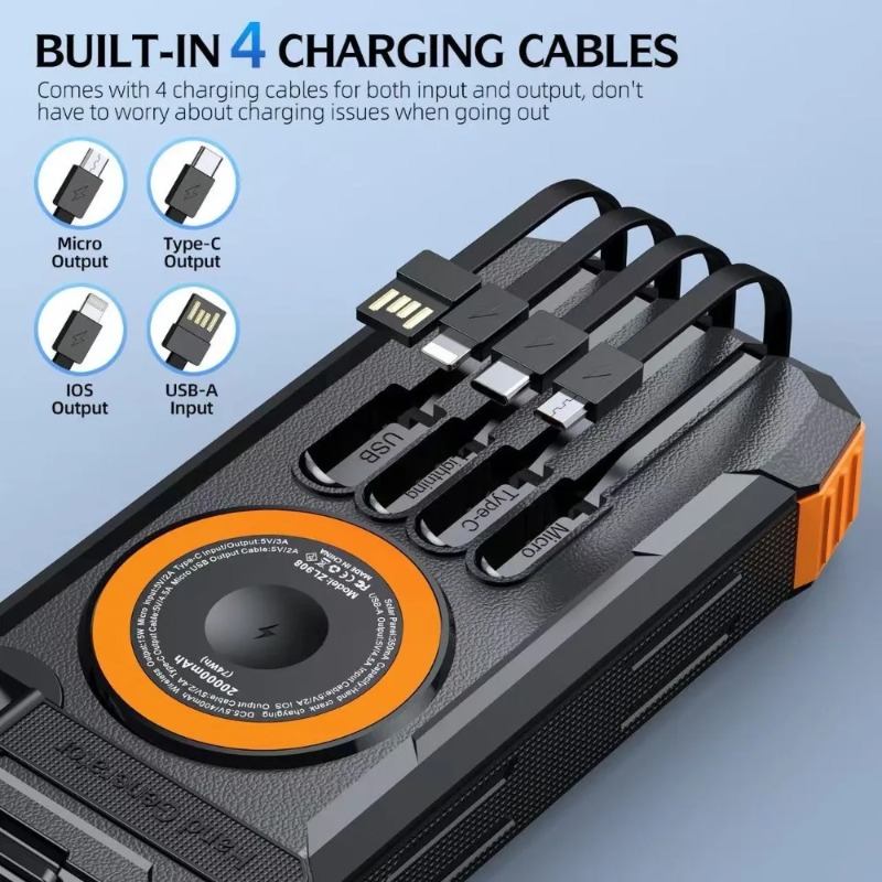 بنك طاقة شمسي بسعة 50000 مللي  - مراجعة Solar Emergency Charger وسعره