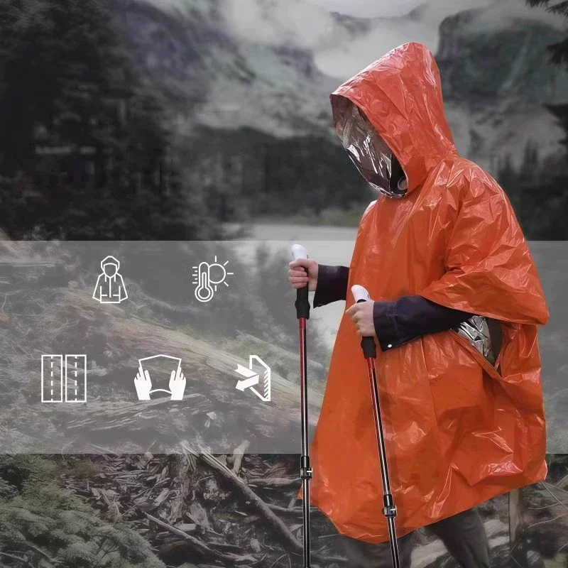 معطف واقٍ من المطر بغطاء للرأس - مراجعة Emergency Poncho Rain وسعره